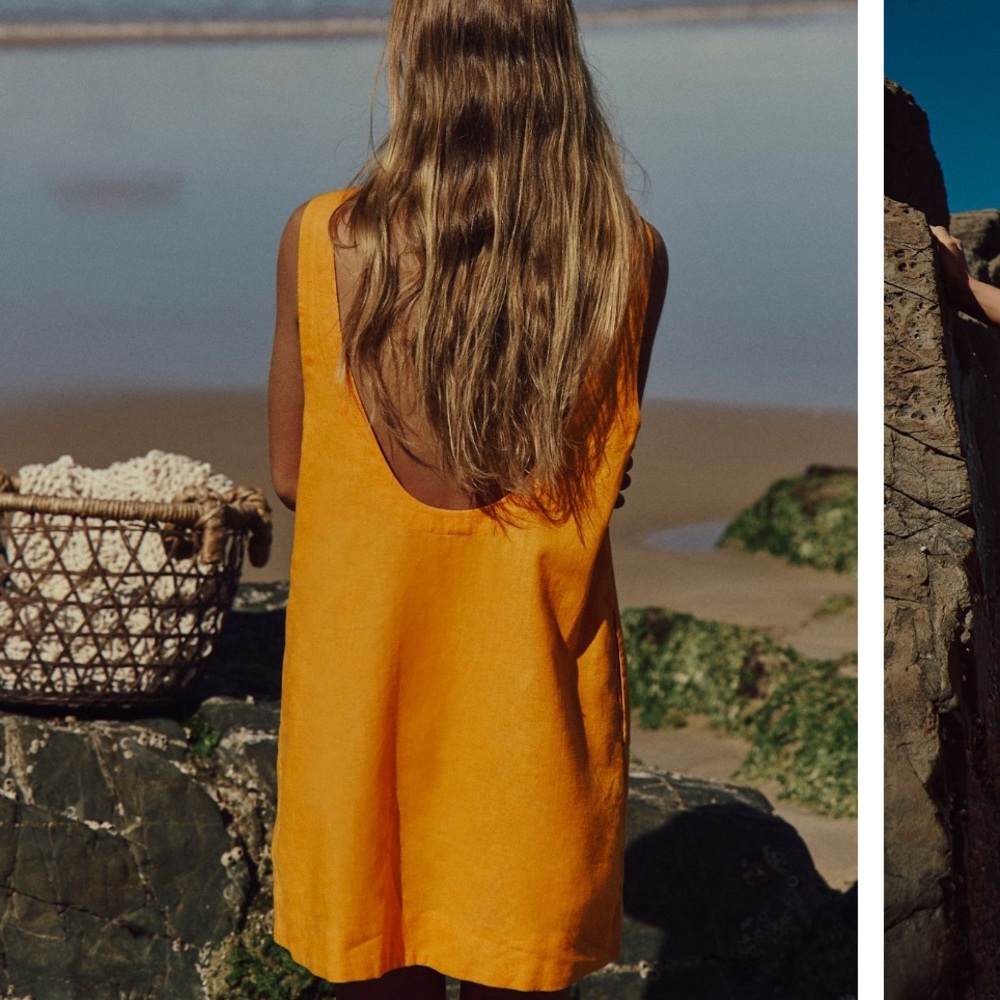 Free People Full of Sunshine Cotton-Linen Mini Dress NWOT